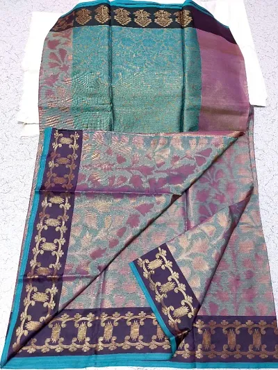 Tissue Jacquard Sarees with Blouse piece