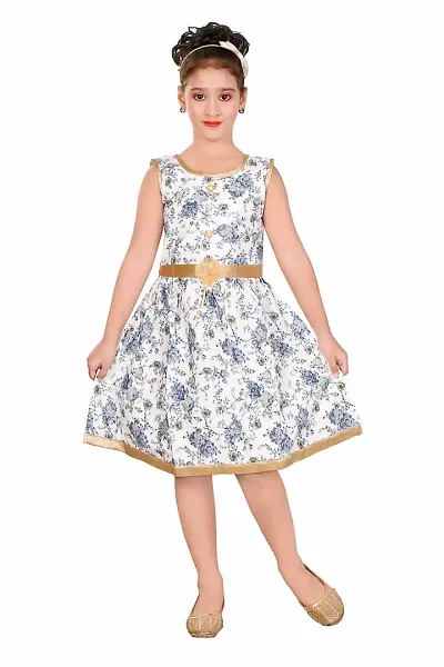 Stylish Floral Print Dress For Girls