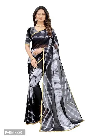 Buy Siril Women Black Printed, Floral Print Chiffon Saree | sarees for  Women| saree | sarees Online at Best Prices in India - JioMart.