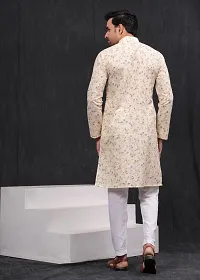 Stylish Festive Wear Cotton Printed Kurta Pajama Set For Men-thumb2
