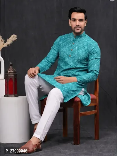 Indian Printed Kurta Pajama Set For Men