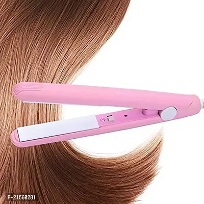 Mini Hair Straightener, Portable Mini Ceramic Plate Electronic Hair Straightener, ON/OFF button, with Plastic Storage Box Hair Straightener