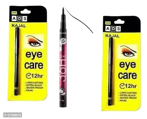 PARASH ENTERPRISES Women yellow kajal 2 with 36h liner pack of 3#