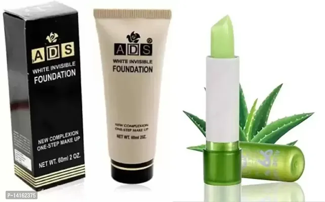 Ads White foundation With Aloevera lip balm pack of 2*