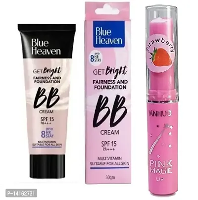 Blue Heaven get Bright BB cream 30g With pink lip balm pack of 2!