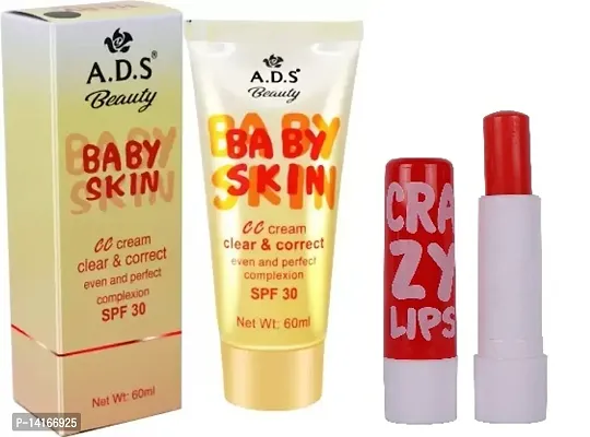 ADs Baby skin cc cream With crazy lip balm  pack of 2%-thumb0