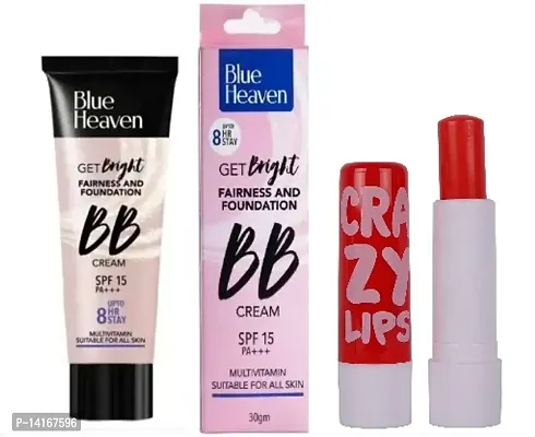 Blue Heaven get Bright BB cream with crazy lip balm pack of 2#