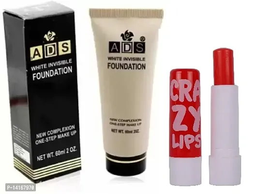 Ads White foundation with crazy lip balm pack of 2%