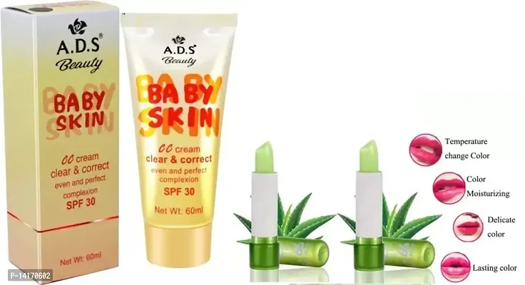 ADS Baby skin cc cream with Aloevra lip balm 2 pack of 3