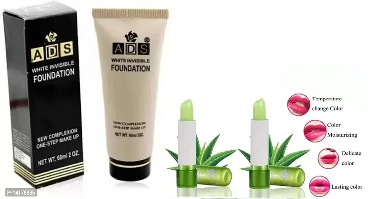 Ads White foundation with Aloevera lip balm 2 pack of 3