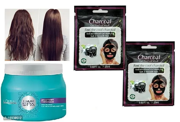 smoothing hair spa with charcoal pauch 2 pack of 3