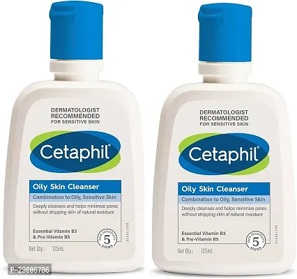 Cetaphil Oily Skin Cleanser, Daily Face Wash for Oily and Acne Prone Skin, Gentle Foaming, 125ml, Pack of 2-thumb0
