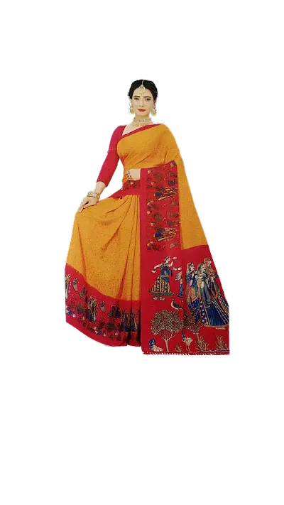 Best Selling Chiffon Saree with Blouse piece 