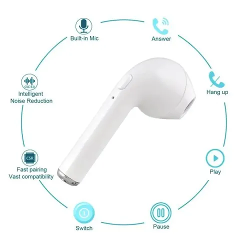 Hsj wireless i7 single bluetooth in the ear headphone with best sale mic