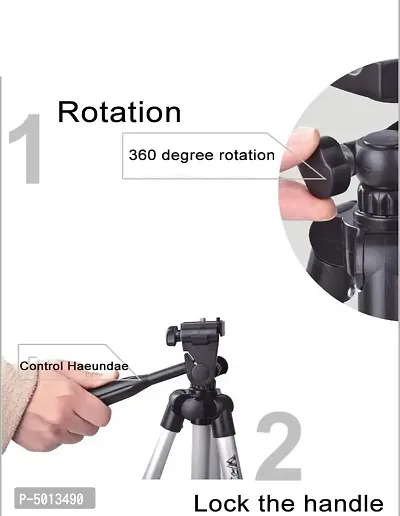 Cloudd Tripod 3110 Fordable Tripod With Mobile Clip Holder Bracket Fully Flexible Mount Stand With 3D Head Quick Release Plate For Mobile Dslr Action Camera Black-thumb2