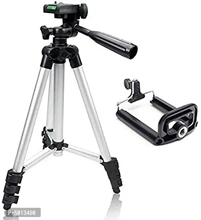 Cloudd Tripod 3110 Fordable Tripod With Mobile Clip Holder Bracket Fully Flexible Mount Stand With 3D Head Quick Release Plate For Mobile Dslr Action Camera Black-thumb0