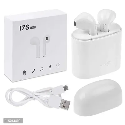 I7S TWS Headphone Twins Earphone Stereo For Android iOS 42 Bluetooth Wireless Headset With Mic Charging Box White-thumb0