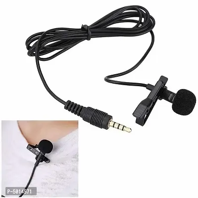 Tie Clip Collar Lapel Mic Collar Microphone 35 Mm Jack Portable Mike Cable Black For Recording Compatible All Devices-thumb0