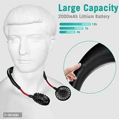 Calicovilla Fanportable Hand Free Personal USB Battery Rechargeable Mini Fan Design Wearable Neckband Cooler Fan-thumb2