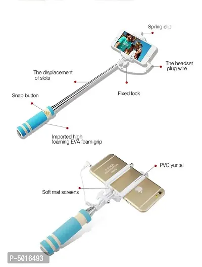 Mini Selfie Stick With Aux Cable Wired Self Portrait Mini Monopod Holder For iOS Android Phones-thumb4