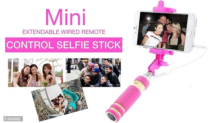 Mini Selfie Stick With Aux Cable Wired Self Portrait Mini Monopod Holder For iOS Android Phones-thumb2