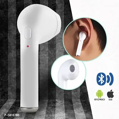 Hsj I7 Bluetooth Single Ear Wireless I7 Bluetooth Headset With Mic For All Bluetooth Compatible Devices White