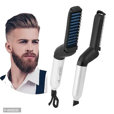 Trendy Electric Hair Straightener Brush, Men Quick Beard Straightner Styler Massage Comb, Hair Straightening, Curly Hair Straightening Comb, Side Hair Detangling, Multifunctional Hair Curling Curler