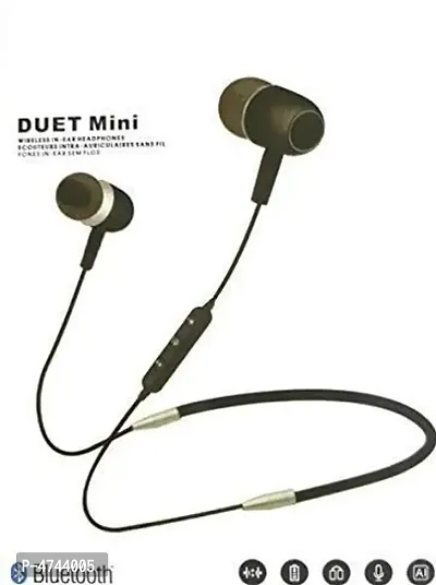 Duet Mini Magnetic Smart Bluetooth Earphone Bluetooth, WiFi Headset with Mic (Black, in The Ear)-thumb0