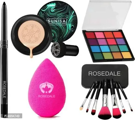 Makeup Combo Set of 7 Makeup Brush Hilary rhoda Signature Eyeshadow Palette-thumb0