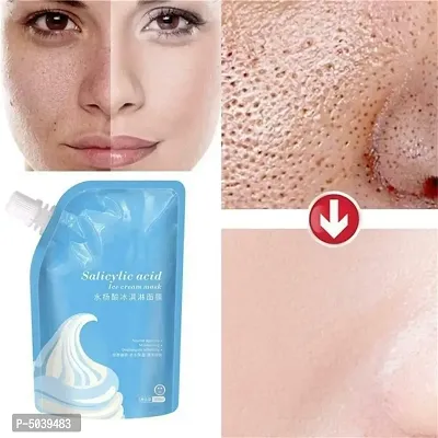 Salicylic Acid Ice Cream Mask Acne Moisturizing Smear Mask Blackheads Remover Mask 300ml-thumb2