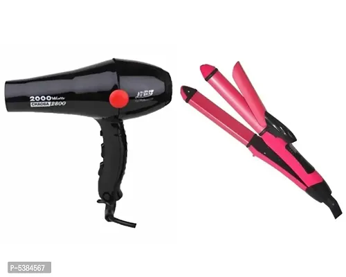 Combo Of Hair Dryer  2-In-1 Hair Straightener  Curler