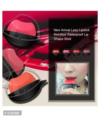 Lipstick New Arrival Lazy Lipstick Nonstick Waterproof Lip Shape Stick Moisturizing Lip Balm Cosmetic Lip Stick PACK OF 1-thumb3