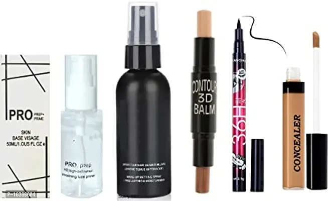 AMAZING MAKEUP COMBO,1 PRO PRE PRIMER,1 FIXER,1 CONTOUR 3D BALM STICK,36 H EYELINER,1 CONCEALER FOR GILRS-thumb0