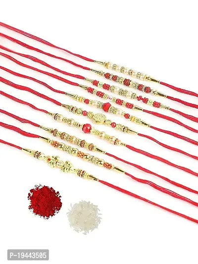 AVYA Multicolor Pack of 10 Dora Rakhi Set for Men with Roli Chawal Rakhi for Brother Rakshabandhan Rakhi for Bhaiya Bhabi-thumb0