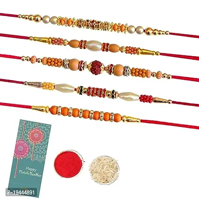 AVYA Set of 5 Rakhi For Brother - Rakhi Gift Combo - 5 Fancy Rakhi Pack