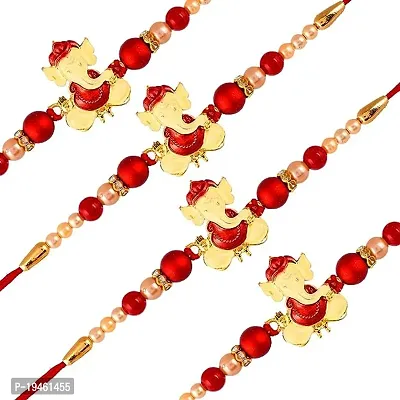 AVYA  Rakhi Raksha Bandhan Gift Band Moli Bracelet Stone Pearl Designer Rakhi for Brother bhaiya with Roli Tilak