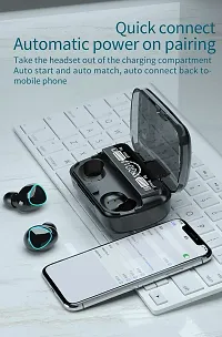 M10 TWS Bluetooth 5.1 Earphone Charging boxwireless Earbuds Stereo Sports Waterproof with Microphone True Wireless Bluetooth Headset (Black)-thumb1