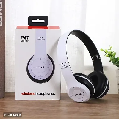 P47 Wireless Bluetooth Headphones 5.0+EDR with Volume Control,T19 Smart Headphones  (Wireless)-thumb0