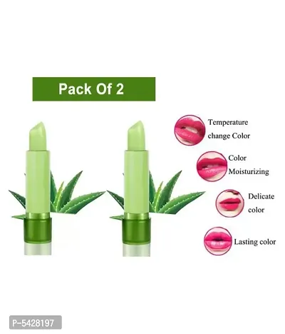 Aloevera Color Changing Lip Balm Gentle Moisturizing and Care For Lips Pack Of 2