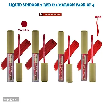 Kum Kum Herbal Liquid Red and Maroon Sindoor Waterproof Pack Of 4