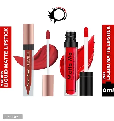 Ultra Matte Liquid Maroon Lipstick  Matte Me Liquid Red Lipstick The Luxurious Feel Super Smooth Lip Color-thumb0
