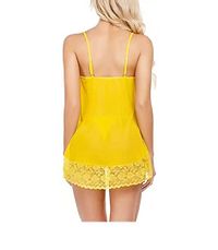 Womens New Fancy Stylish Baby Doll Dresses Night dress Nightwear For Women Yellow Color-thumb1
