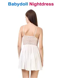 Stylish White Satin Baby dolls Dresses For Women-thumb1