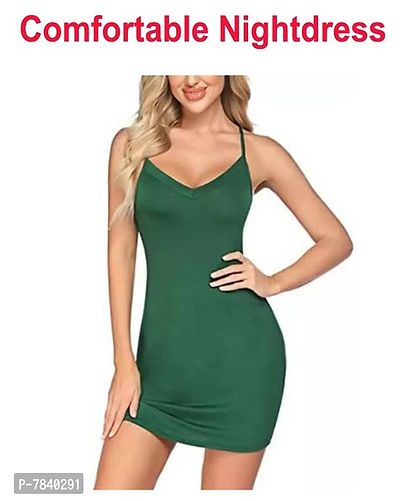 Womens New Fancy Stylish Baby Doll Dresses Night dress Nightwear Night suit Green Color