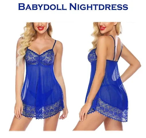 Adorable Women Attractive Baby dolls Dresses Nightwear Sexy Night Dresses Free Size (28 to 36 Inch)