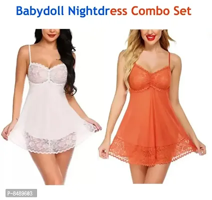 Adorable Attractive Hot amp; Sexy Baby dolls Dresses Nightwear Night suit Sexy Night Dresses Free Size (28 to 36 Inch)-thumb0