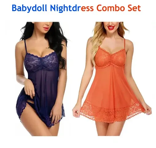 Adorable Attractive Hot amp; Sexy Baby dolls Dresses Nightwear Night suit Sexy Night Dresses Free Size (28 to 36 Inch)