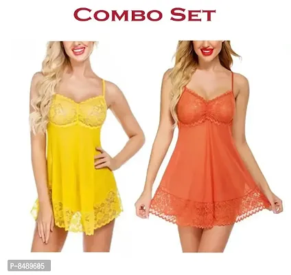 Adorable Attractive Hot amp; Sexy Baby dolls Dresses Nightwear Night suit Sexy Night Dresses Free Size (28 to 36 Inch)-thumb0
