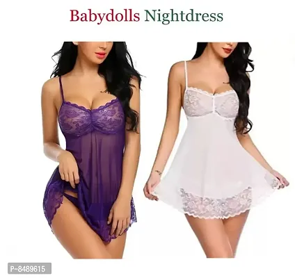 Adorable Attractive Hot amp; Sexy Baby dolls Dresses Nightwear Night suit Sexy Night Dresses Free Size (28 to 36 Inch)