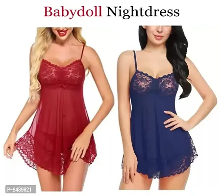 Adorable Attractive Hot amp; Sexy Baby dolls Dresses Nightwear Night suit Sexy Night Dresses Free Size (28 to 36 Inch)